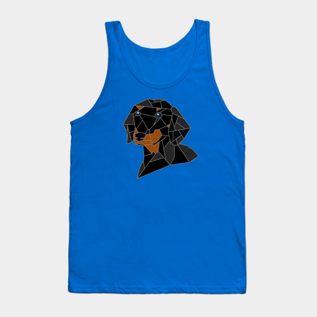 Dachshund Black Stained Glass Tank Top by inotyler